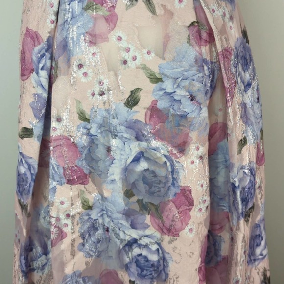 Aidan Mattox‎ Floral Print Crepe One-Shoulder Ball Gown Dress - Picture 6 of 14